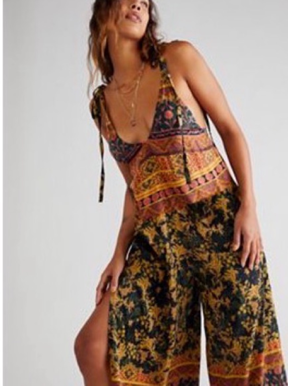 Free people Leona Print Jumpsuit size small